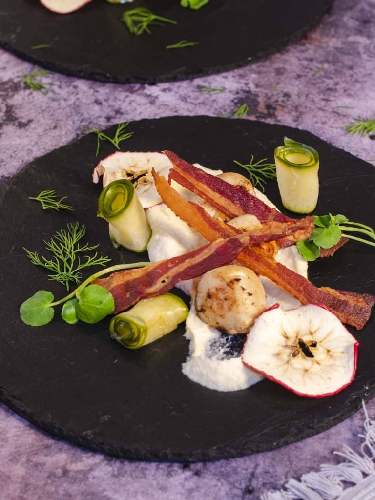 Pan Seared Scallops With Bacon & Celeriac - Lost In Food