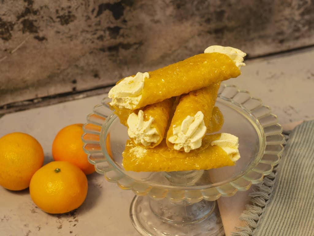 brandy snaps with clementine cream Lost in Food