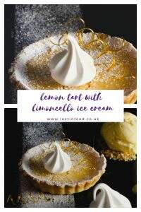 lemon tart with limoncello ice cream pinterest graphic
