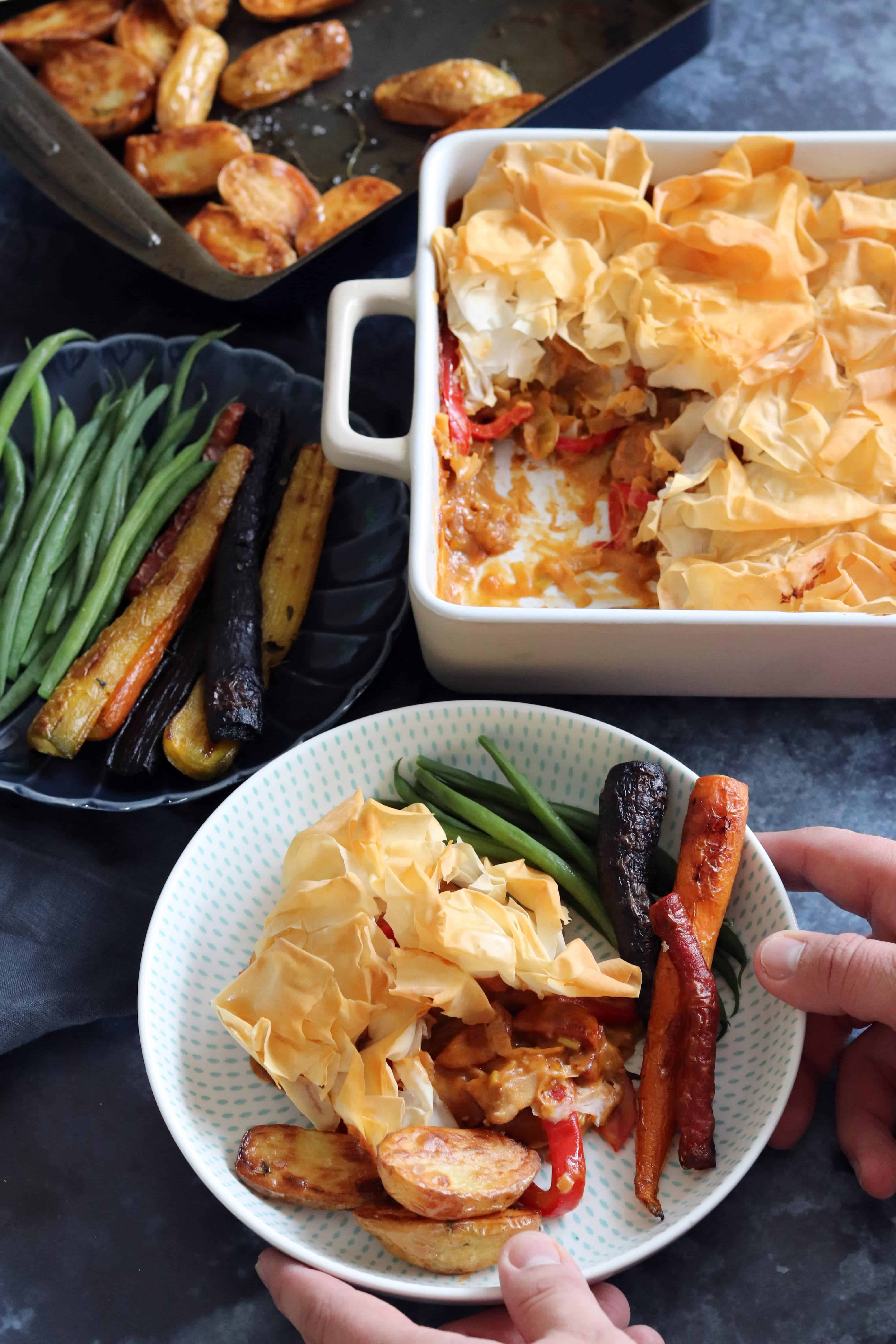 Chicken & chorizo filo pie Delicious Chicken Recipes #CookBlogShare 2019 Week 45
