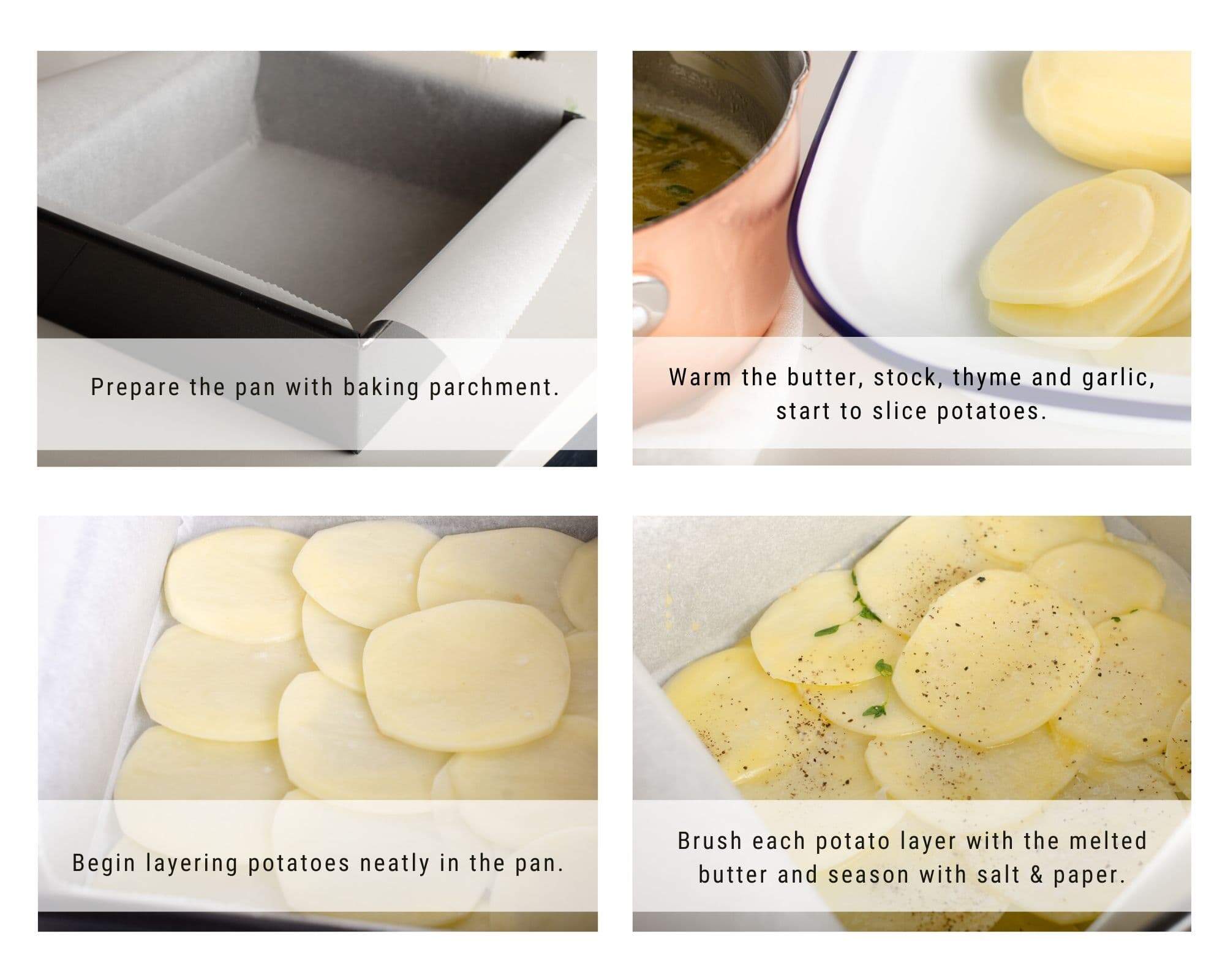 How to prepare pave potatoes step by step by Lost in Food.