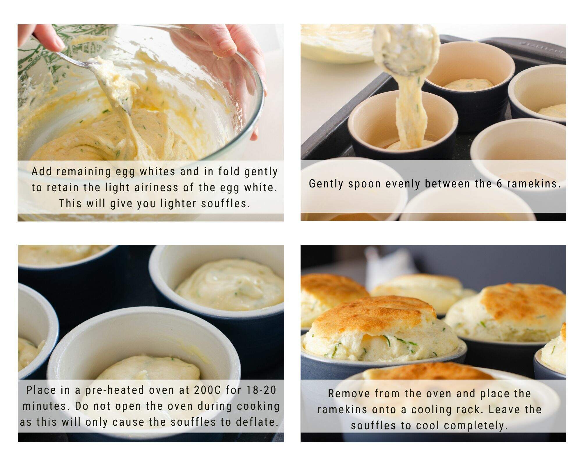 How to make twice baked cheese souffles step by step process by Lost in Food.
