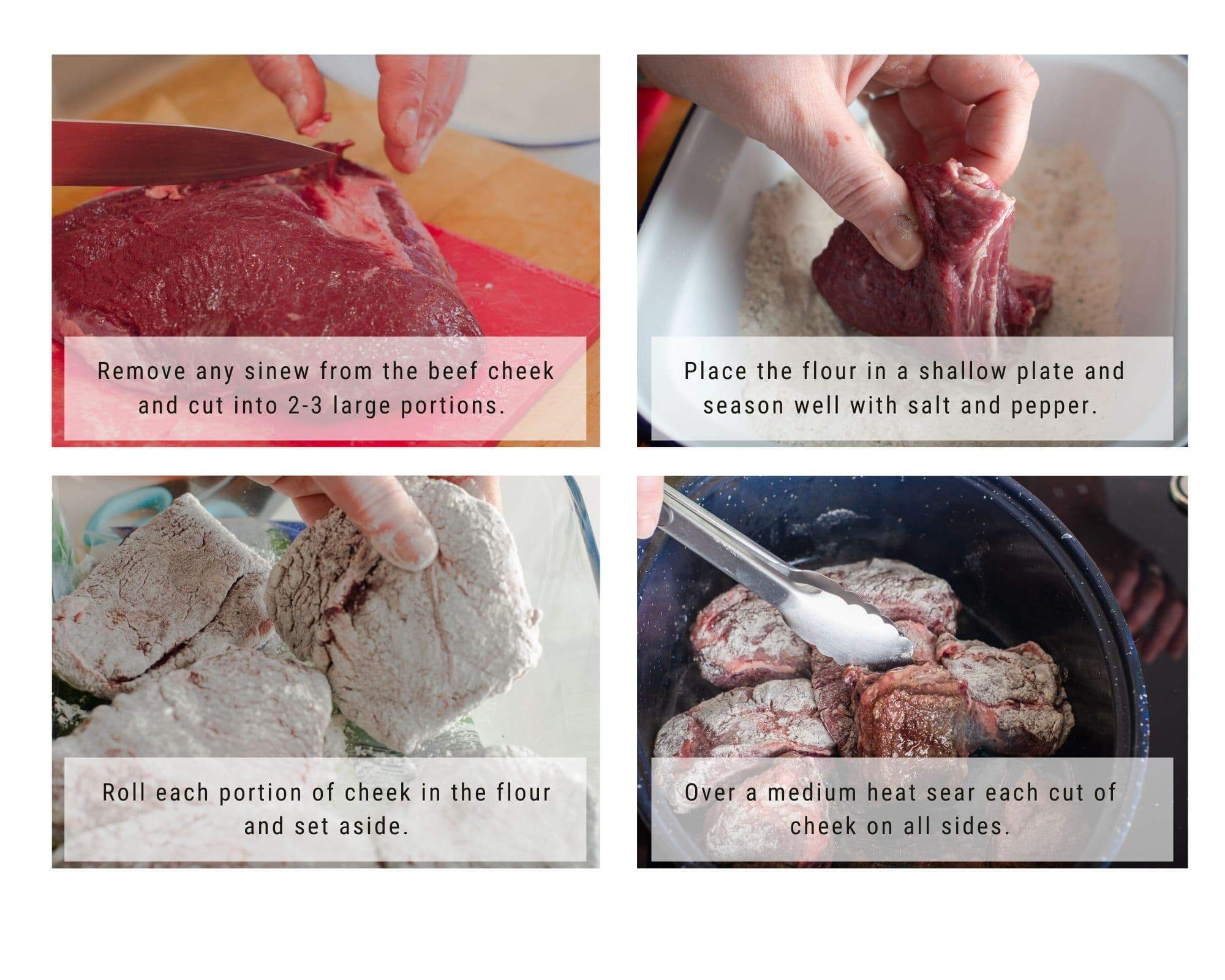 How to prepare beef cheeks step by step.