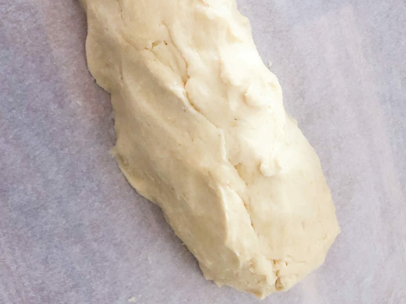 Lemon butter biscuit dough ready to roll and chill