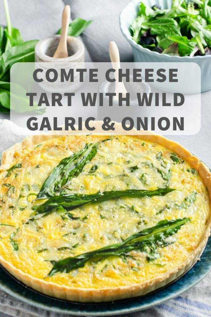 Spring brings the delicate wild garlic leaves to the woodlands and this quiche filled with cheese, onion and wild garlic is a perfect ways to celebrate this beginning of the season.