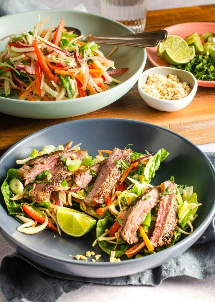 easy beef salad with Asian slaw Lost in Food