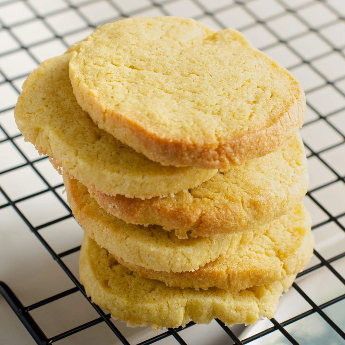 A stack of orange butter cookies