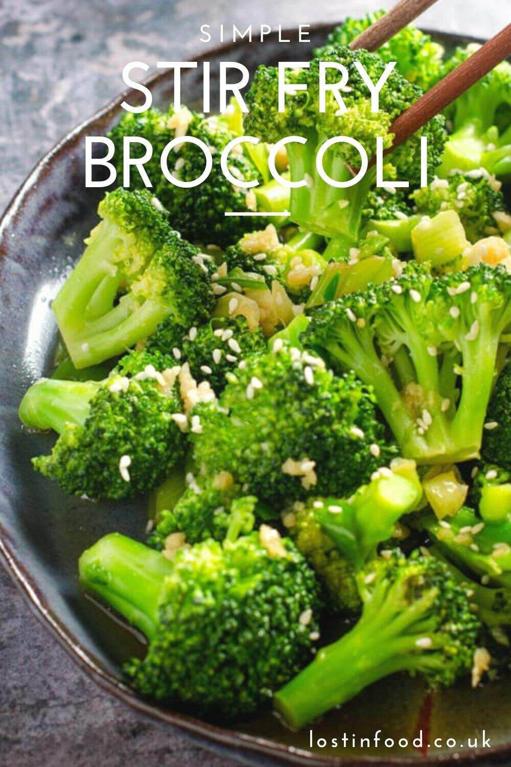 easy stir fry broccoli with garlic - Lost in Food