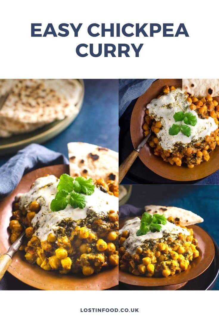 easy chickpea curry with spinach and yogurt Lost in Food