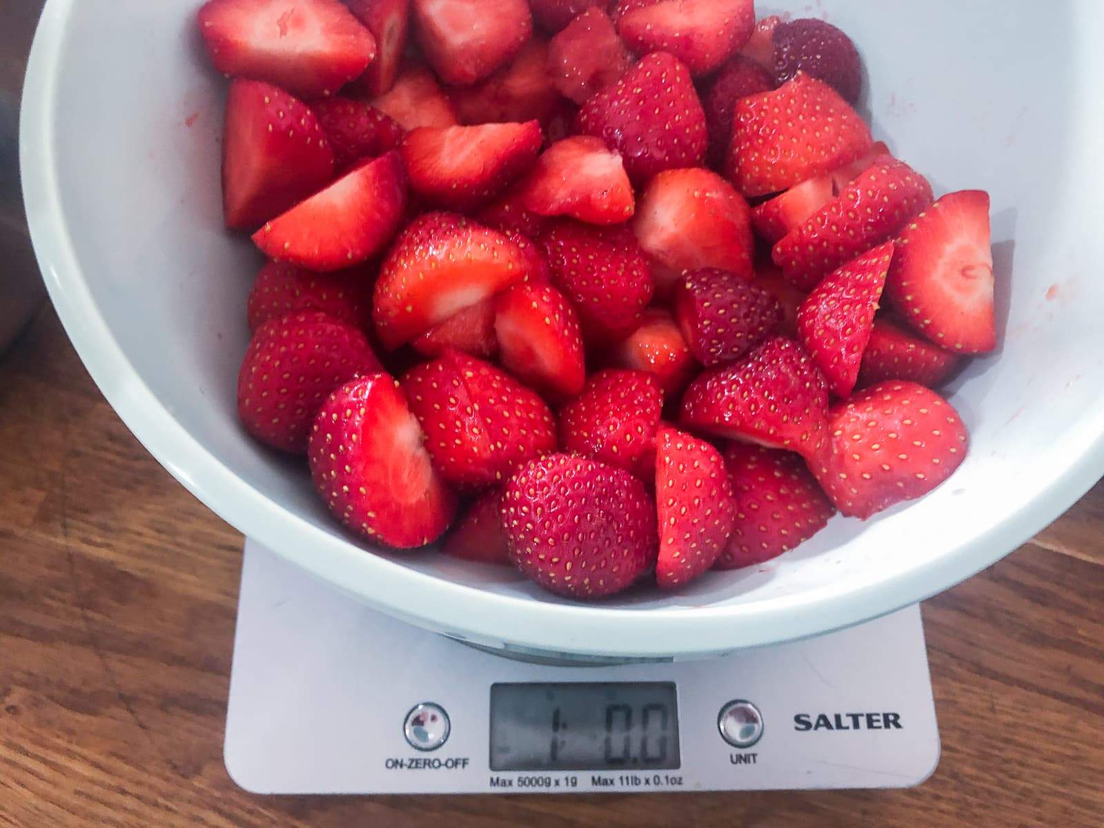 A bowl of fresh strawberries.