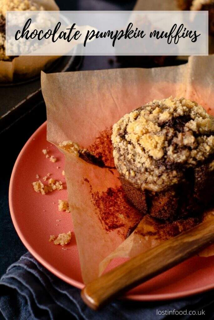 Chocolate pumpkin muffins pinterest image