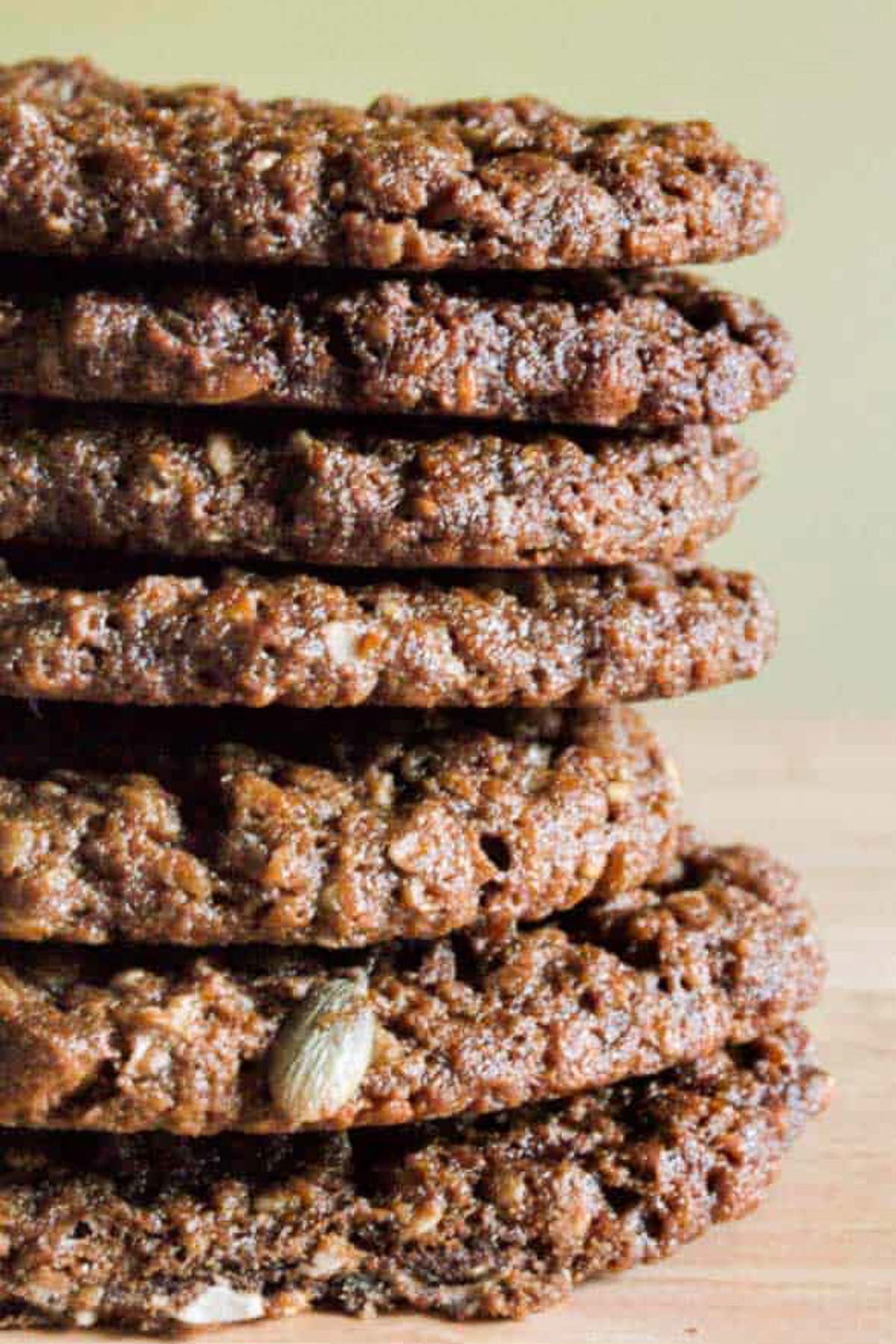 A stack of treacle oat cookies from Farmergirl Kitchen blog.