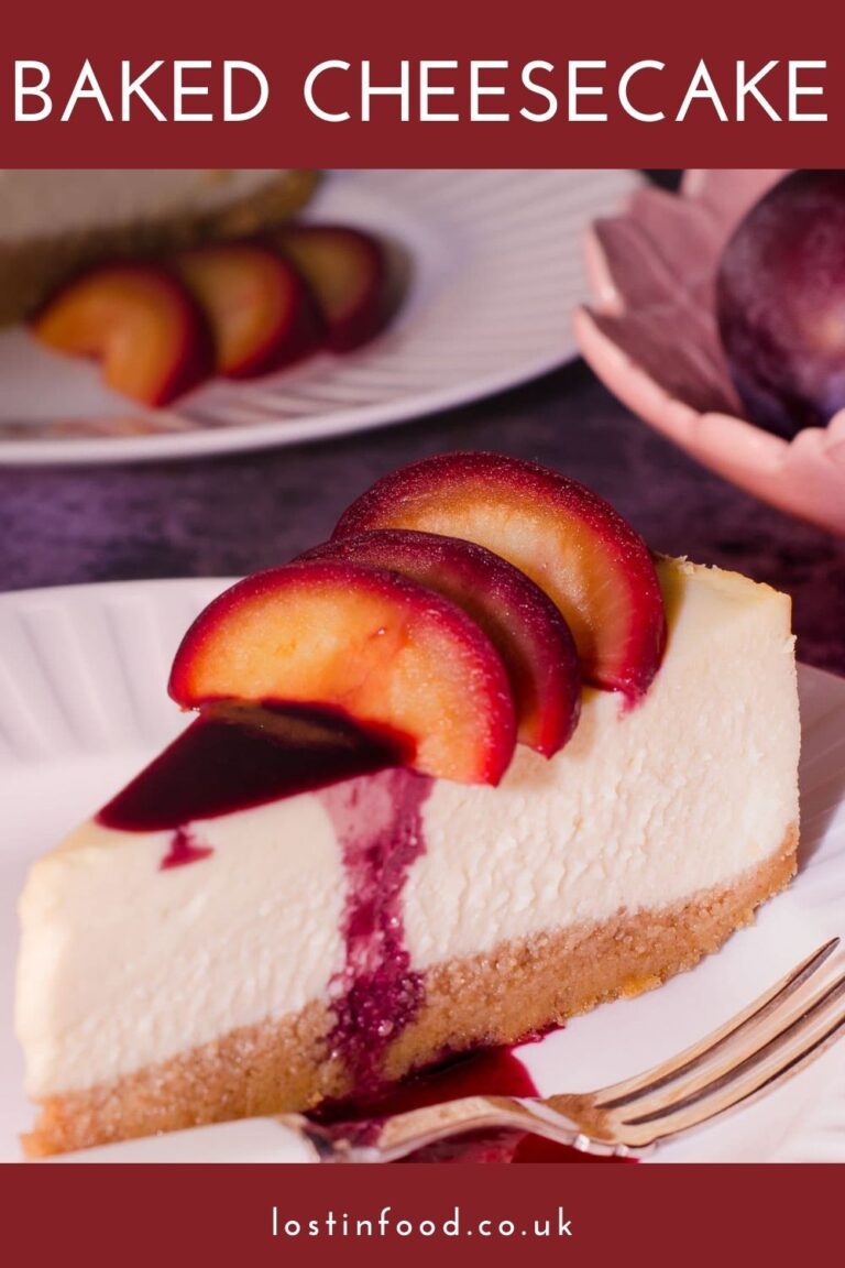 vanilla baked cheesecake with mulled plums Lost in Food