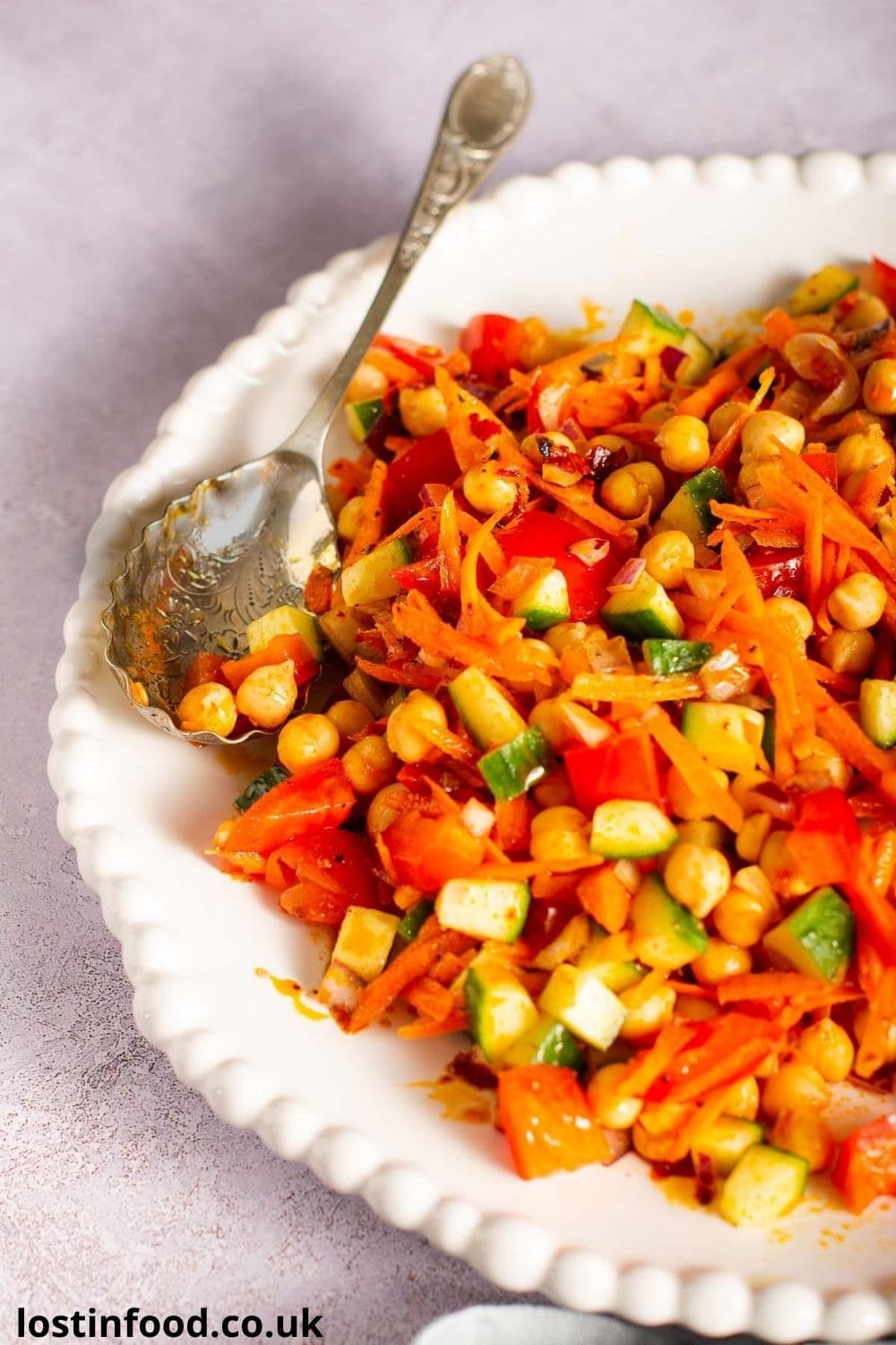 Spicy Chickpea Salad with Harissa Dressing Lost in Food