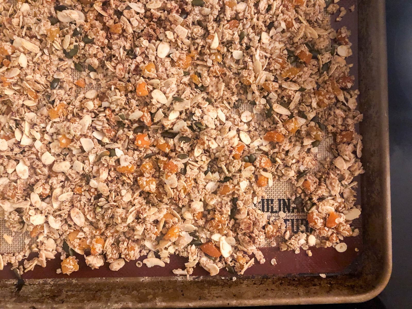 Partially baked granola.