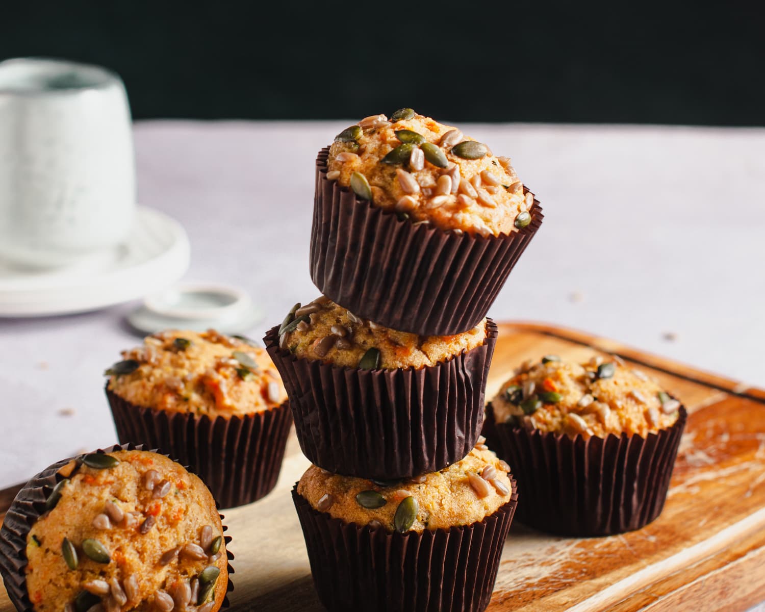 A stack of carrot muffins.