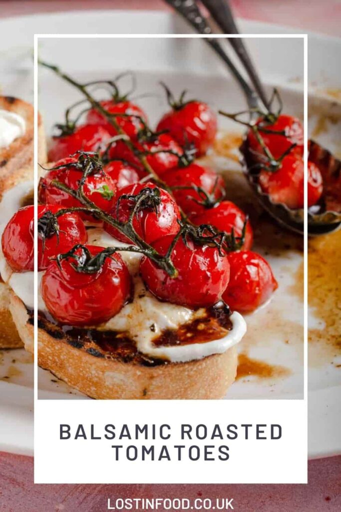 Pinterest image for oven roasted tomatoes.