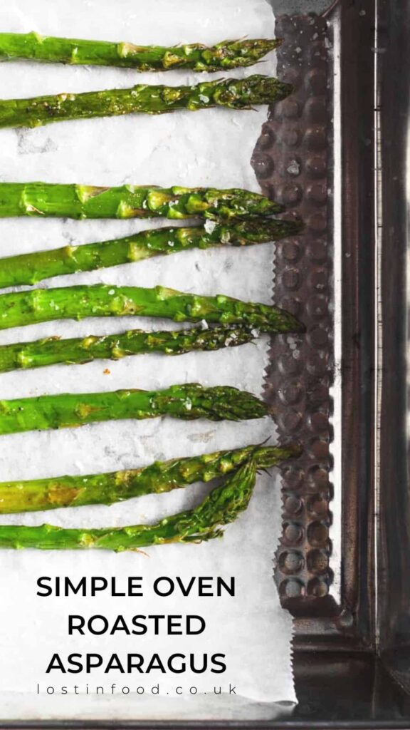 Pinterst graphic of roasted asparagus