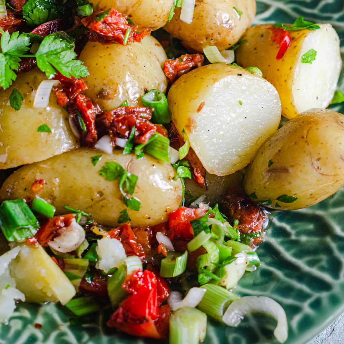 Jersey Royals with warm vinaigrette