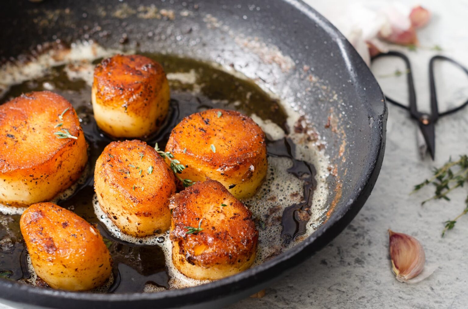 easy fondant potatoes with garlic & thyme butter Lost in Food