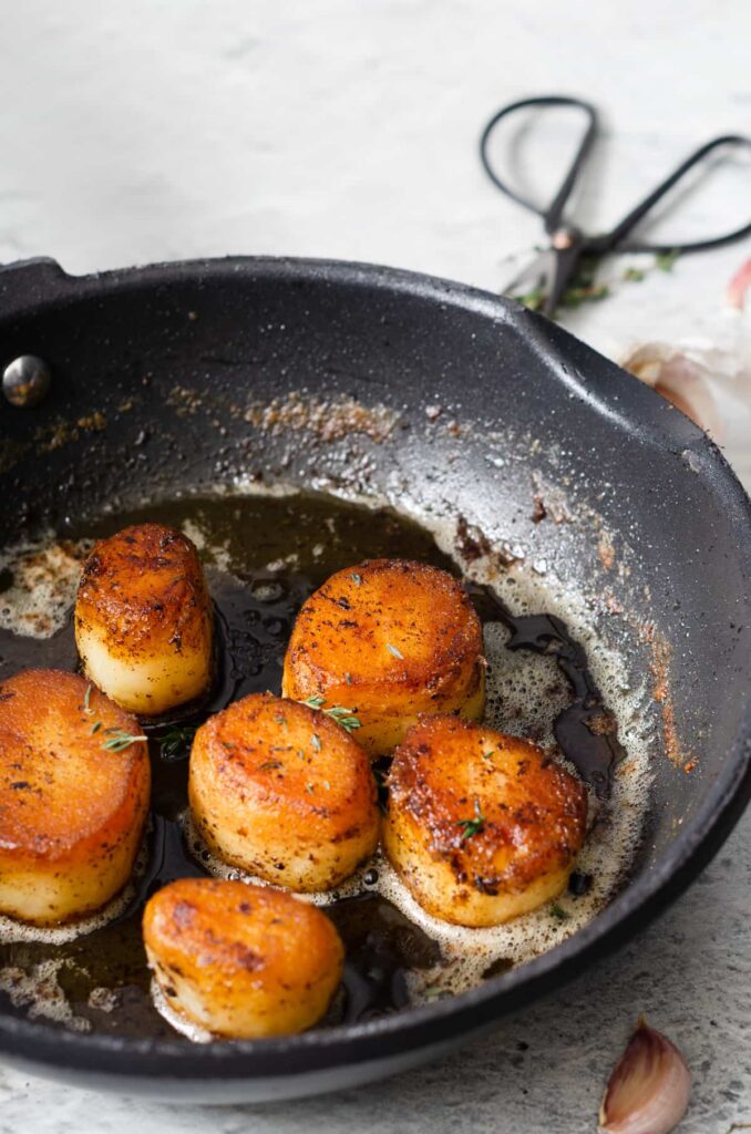 easy fondant potatoes with garlic & thyme butter Lost in Food