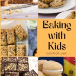 A collage of easy baking images for kids to get involved in the kitchen.