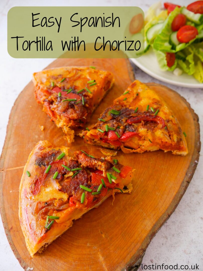 Easy Spanish Tortilla with Chorizo - Lost in Food