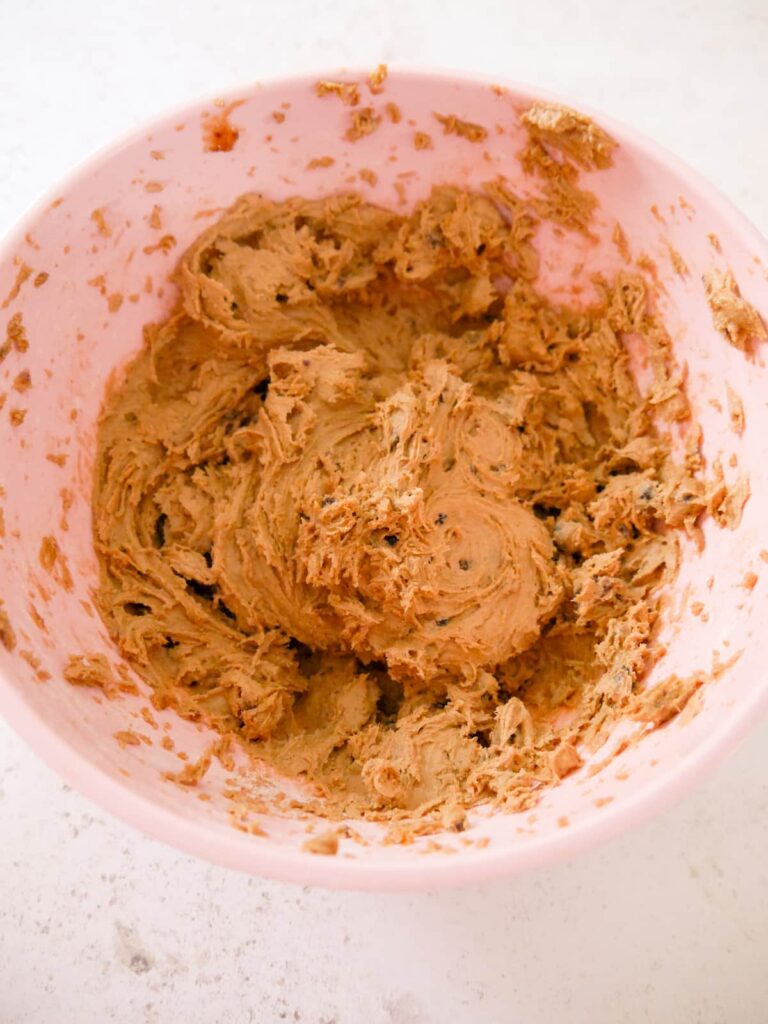 A bowl of mincemeat cookie dough.