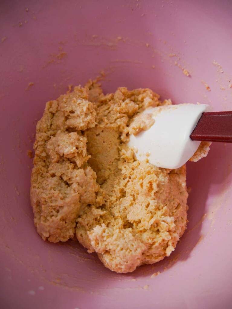 A ball of raw bread dough.